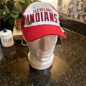 Red and White Cleveland Indians Baseball Hat SnapBack